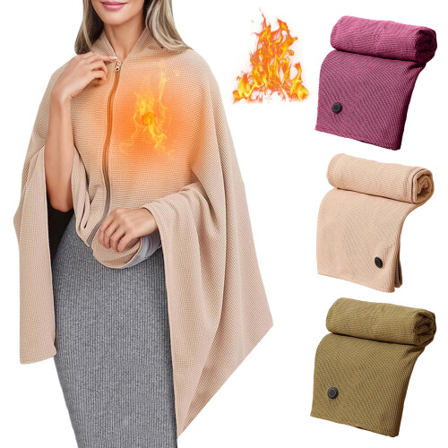 USB-Powered Heating Blanket Shawl 2-in-1 Electric Scarf 2