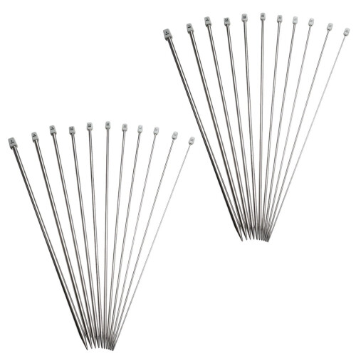 Stainless Steel Knitting Needles Set 11pcs 25cm