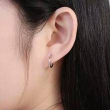 925 Sterling Silver Hoop Earrings Round 17mm 1 Pair