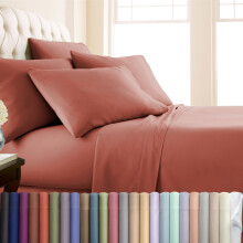 Premium Collection 4-Piece Deep Pocket Sheet Set Easy Care Shrinkage Free Sheet Set With 1 Flat Sheet 1 Fitted Sheet 2 Pillowcases Marsala Tw