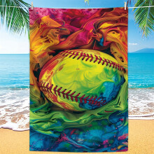 Stylish Creative Baseball Beach Towel 1 Piece