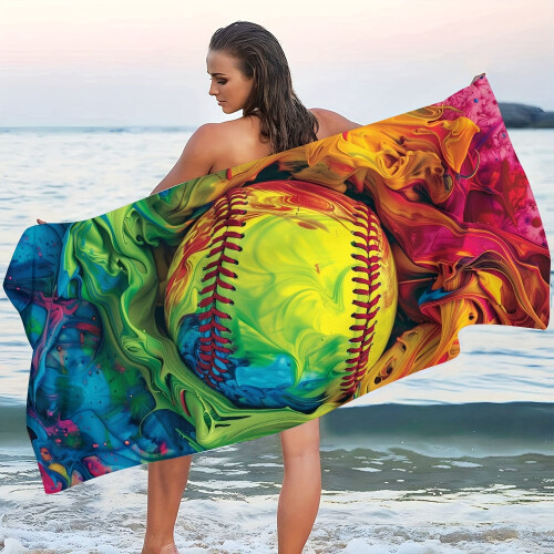 Stylish Creative Baseball Beach Towel 1 Pc 2