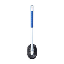 Toilet Brush with Long Handle and Notch Gray Blue 18.5 Inch
