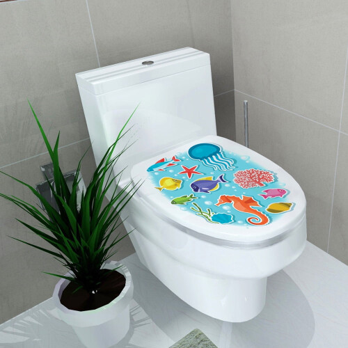 WC Pedestal Pan Cover Sticker Mixed Designs D