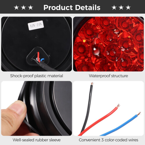 LED Trailer Tail Lights 4 Inch Round 10 Pack 2