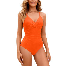 Women's solid padded backless one-piece swimsuit