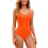 Women's solid padded backless one-piece swimsuit 1