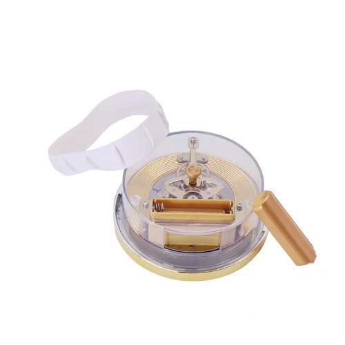Quartz Clock Silent Metal Gear 103mm Gold 2