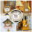 Quartz Clock Silent Metal Gear 103mm Gold 6