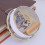 Quartz Clock Silent Metal Gear 103mm Gold 5