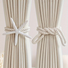 Starfish-Shaped Curtain Tiebacks Woven Polyester 2 Pcs