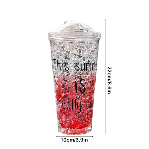 Icy Freezer Mugs Plastic Tumblers with Straw 2-Pack 2