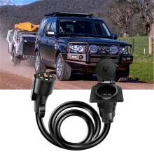 7-Way Trailer Plug Socket Extension Cable 3 ft 10-14 AWG