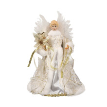 Christmas Angel Tree Topper White Wings Silver 11.81 inch