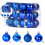 Mini Christmas Tree Ball Ornaments Blue Shatterproof Satin 1