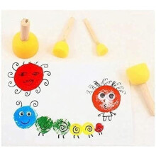 Round Sponge Brush Set Assorted Sizes 10 Pcs