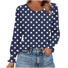 Women's Long Sleeve Business Casual Blouse with Smocked