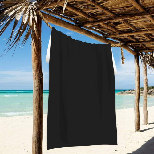 Black oversized microfiber beach towel 37 x 74 inches 1