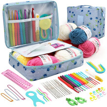 Crochet Kit for Beginners Adults with Ergonomic Hooks 59 pcs