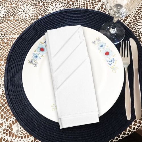 White Cotton Dinner Napkins Square 5 Pcs 1