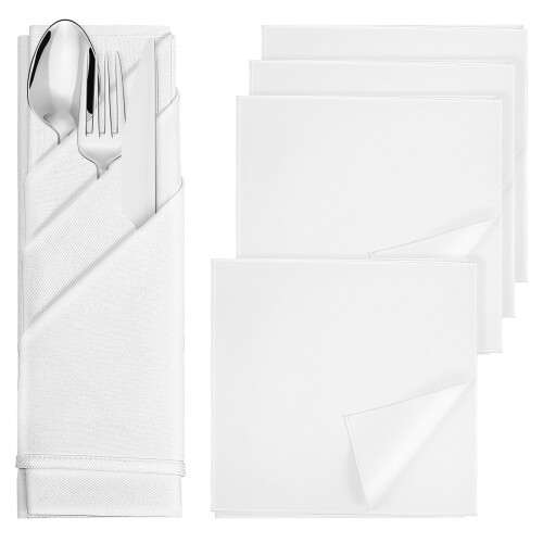 White Cotton Dinner Napkins Square 5 Pcs 2