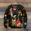 Men's Christmas Cat Raglan Top Lightweight Polyester L Green 4
