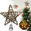 Rattan Christmas Tree Topper Star with 10 Warm LED Lights 1