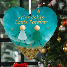 Heart-Shaped Sea Glass Ornament Handmade 1pc