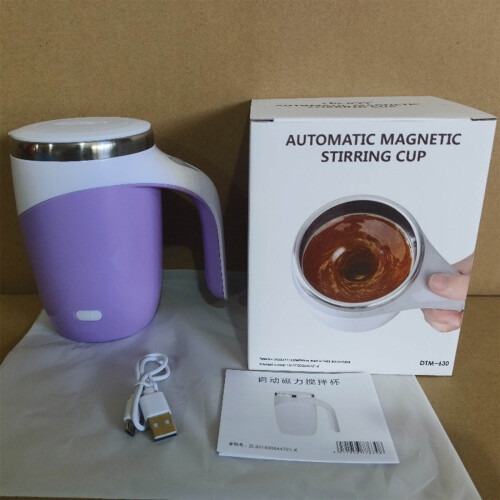Automatic Stirring Coffee Mug Stainless Steel 12 oz 2