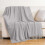 Knitted Throw Blanket Beige Soft Warm Lightweight 5