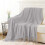 Knitted Throw Blanket Beige Soft Warm Lightweight 7