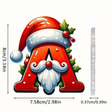 Christmas Initial Ornament with Red Hat and Santa Beard 26