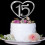 Silver Acrylic Birthday Cake Topper 15th Design 6.5 x 5 1