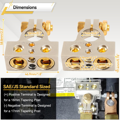 Car Battery Terminal Clamp Kit with Washers 2 Pcs 1