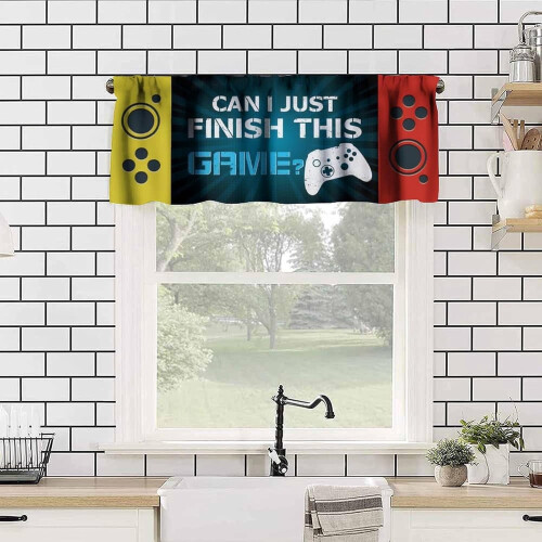 Gaming Window Valance Yellow Red Controller Design 54x18in 2