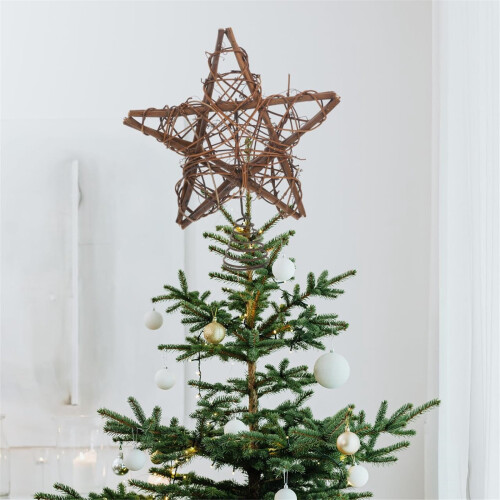 Rattan Christmas Tree Topper Star with 10 Warm LED Lights 2