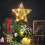 Rattan Christmas Tree Topper Star with 10 Warm LED Lights 8