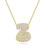 Bubble Letter Necklace 18K Gold Plated Initial Pendant 1