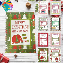 Christmas Gift Card Booklet and Holder Set 5x7in Spiral