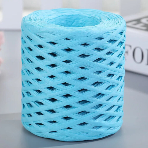 Natural Raffia Straw Yarn 200M Roll for Knitting and