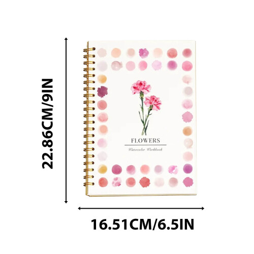 Watercolor Workbook for Beginners 6.5x9in with 12 Sketches 2