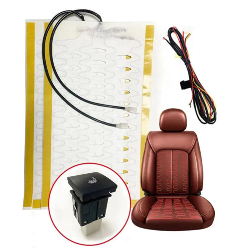 Carbon Fiber Heated Seat Pad Kit with Switch 12V 2