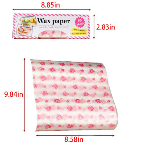 Wax Paper Food Wrapping Liners 50 Sheets 2