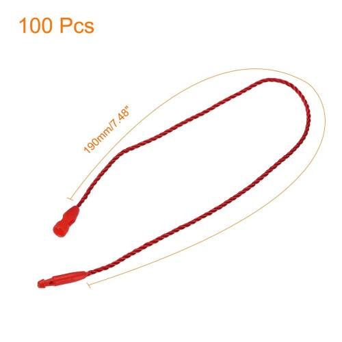 Hot Pink Tag Strings with Fastener Hooks 100 pcs 1