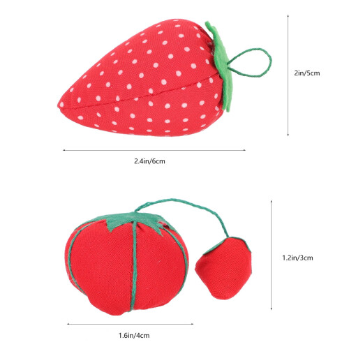 Strawberry-shaped sewing pin holder red 1