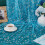 Snowflake Pattern Nylon Mesh Fabric Sky Blue 160 cm 4