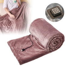 USB Heated Throw Blanket Pink 32x40 Inch Washable Cordless