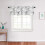 Watercolor Leaf Kitchen Curtain Valance Black White Grey 3