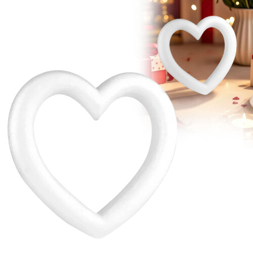 White Foam Heart Wreath Ring 5.9 inch 1