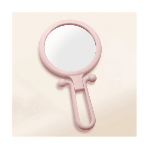 Handheld Magnifier Mirror Pink 10X Double-Sided 1